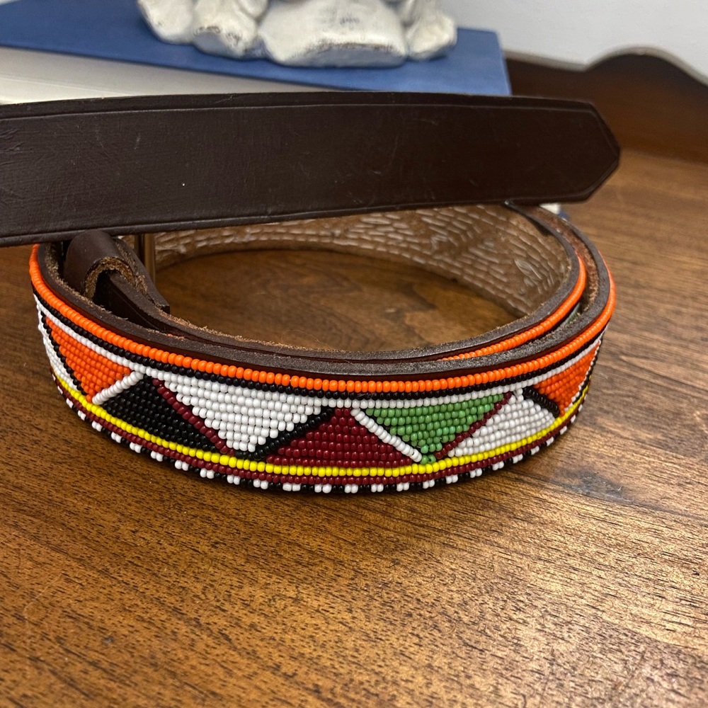 Vintage Colorful Native Hand Beaded Belt